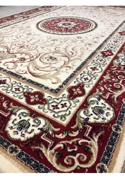 Saray Halı Klasik 11105 R-1 Kırmızı Göbekli 150X230 Halı 4 M2 !
