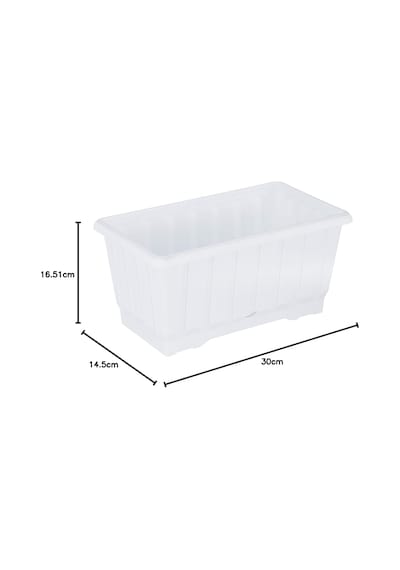 S231 Klasik Balkon Saksı Tabaklı 30cm, 4.3 Litre Beyaz
