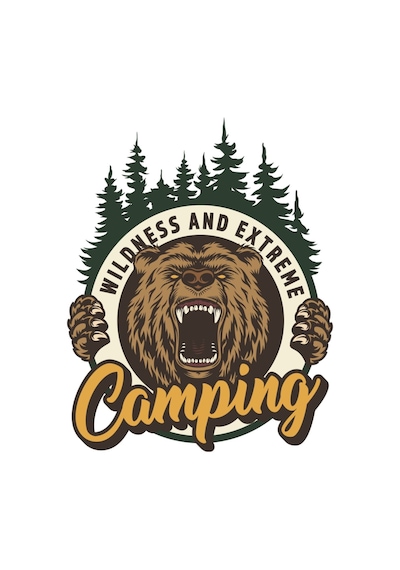 Off Road Camping Sticker Off Road Kamp Bear Ayı Sticker 10 X 8 Cm