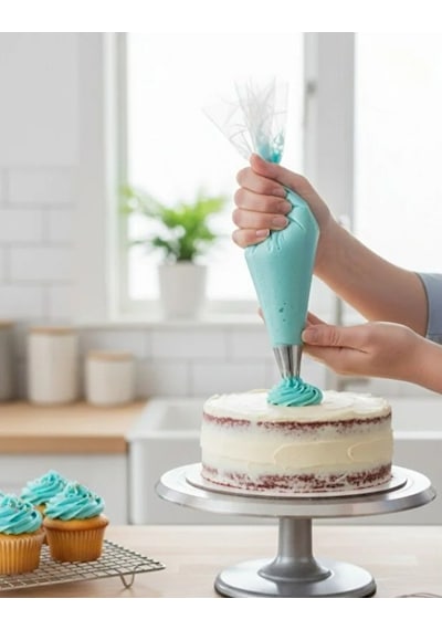 Mucit Home 100 Adet Büyük Boy Kullan At Pasta Krema Sıkma Torbası-100 Adet Krema Sıkma Torbası Şeffaf