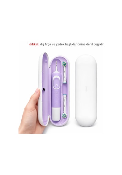 Oral-b Şarjlı Diş Fırçası İçin Saklama Kabı - Sadece Oral-b Pro 1, Vitality Pro, Vitality Ve Starter Pack Serisine Özel Diş Fırçası Seyahat Kutusu Lila