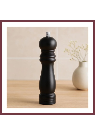 Storeşahin Siyah Ahşap Tuz Ve Baharat Öğütücü - Büyük Ø4.5 Cm X 19.5 Cm Shn0720