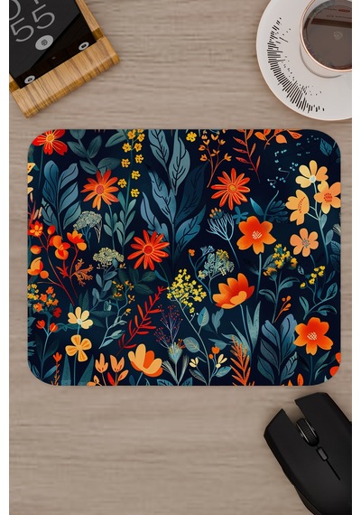 Çiçek Desenleri Kaymaz Dikişli Kauçuk Oyuncu Mousepad V3 - 22x18 Gaming Mouse Pad Fare Altlığı