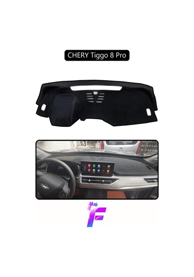 Chery Tiggo 8 Pro Torpido Örtüsü Güneşten, Isıdan, Çatlamadan Korur Tam Uyum D48 Siyah
