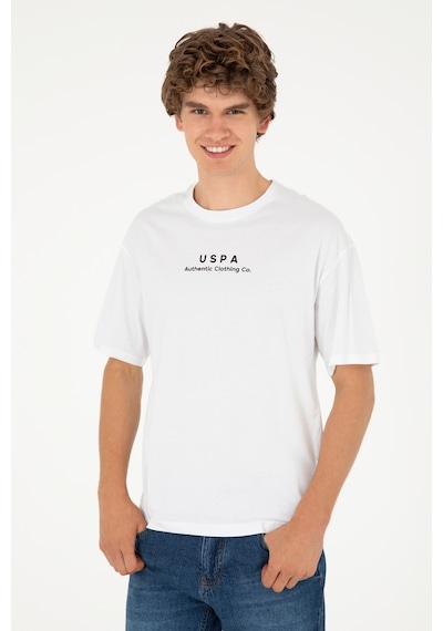 U.S. Polo Assn. Erkek Comfort Fit Bisiklet Yaka Beyaz Tişört 50294322-VR013