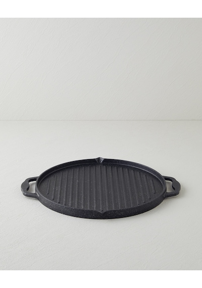 English Home Savor Premium Yuvarlak Grill Tava 34 Cm Siyah Siyah