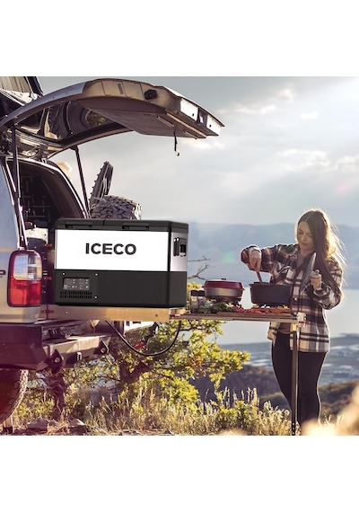 ICECO TCD55 12/24Volt 55 Litre Çift Bölmeli Outdoor Kompresörlü Oto Buzdolabı/Dondurucu