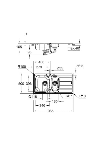 Grohe K200 Süzgeçli Paslanmaz Çelik Eviye Çelik - 31564SD1
