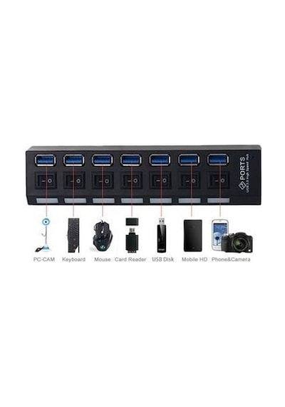 7 Port USB 3.0 Çoklayıcı HUB Çoğaltıcı Switch Splitter