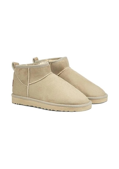 Pierre Cardin 52126 Süet İçi Kürklü Mini Boy Bilekte Kısa Kadın Bot Bej