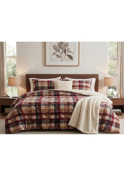 Comforter Çift Kişilik Yorgan Set / 220x240 / Çeyiz / Yorgan /set Tuğla Kırmızısı
