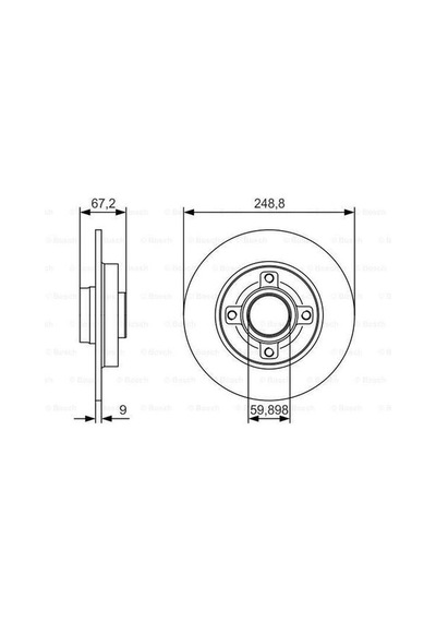 Bosch 0986479s42 Arka Fren Disk Aynası C4 P307 Poryalı Rulmansız 1.4l 1.6hdı 1.6l 2.0hdı 2.0ı 249x9x4dl 4249.34