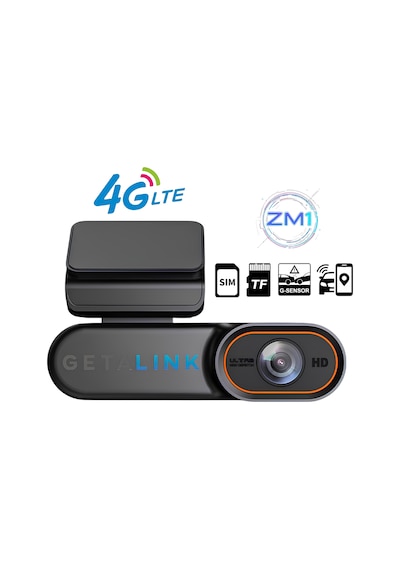Getalink ZM1 4G SIM HD Araç İçi Kayıt Kamerası GPS+ G-Sensör Uzaktan Canlı Araç Takip, Ses Dinleme