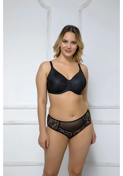 Moonlight 2165 Pamuk Cotton Minimizer Toparlayıcı Balenli Sütyen Siyah