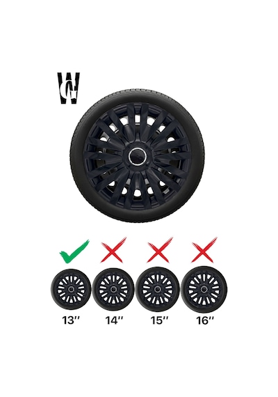 Fiat Idea 13 İnç Jant Kapağı 4 Adet Siyah S110