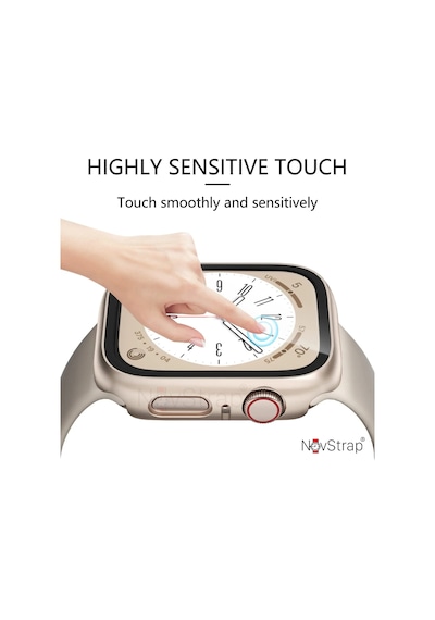 Novstrap Apple Uyumlu  Watch 7/8/9 Seri 45mm İle Starlight Yıldız Işığı Ekran Kasa Koruyucu Kapak