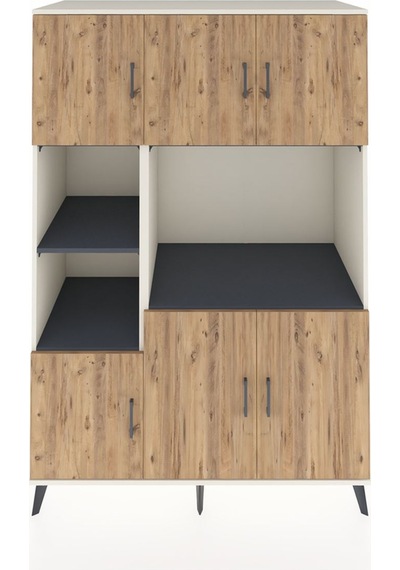 Kronos Dolap 9 Raflı 6 Kapaklı 132x59x195 Aytaşı-çam/antrasit Aytaşı