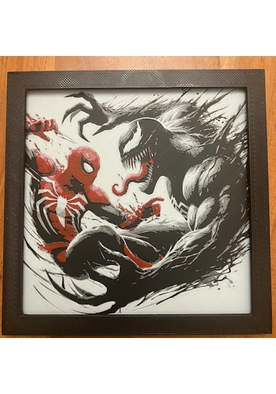 Spiderman Vs Venom 3d Baskı Tablo Çerceve