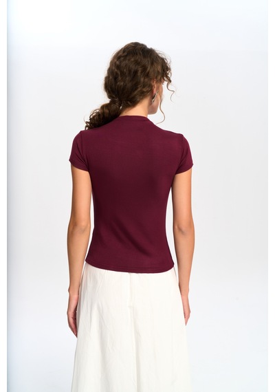 Mai Collection Mai Studios Co. Anvers Boğazlı Bordo Crop Bordo