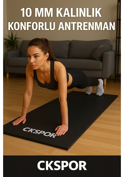 10 Mm Pilates Yoga Minderi Spor Pilates Egzersiz Matı Siyah