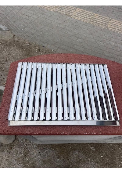 Paslanmaz Krom Oluklu Mangal Izgarası 59 41 Barbekü Gross Paslanmaz