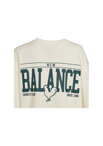 New Balance 3401 Erkek Beyaz Yuvarlak Yaka Sweatshirt Beyaz