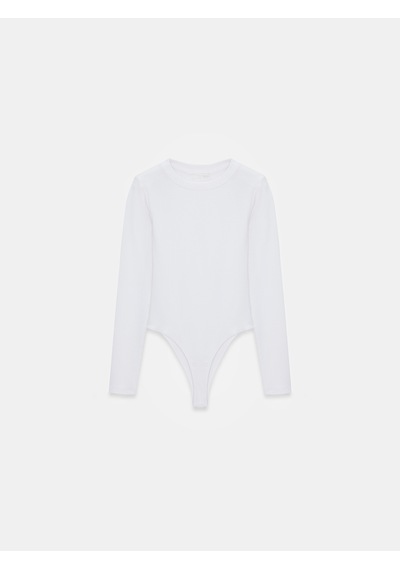 Dilvin 32695 Uzun Kollu Bodysuit-beyaz Beyaz