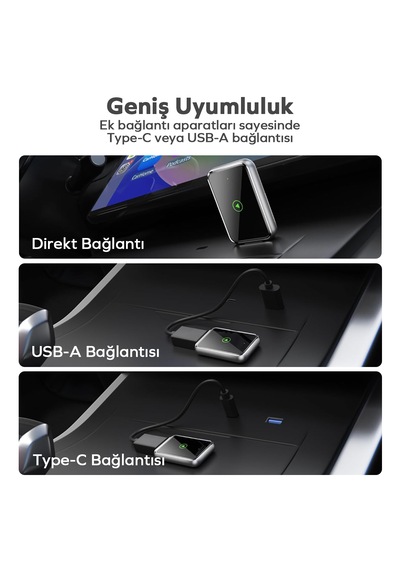 Woyax Kablosuz Carplay Dönüştürücü Android Auto Adaptörü Usb/type-c 2 Si 1 Arada Dongle Apple Carplay Kablosuz Bağlantı