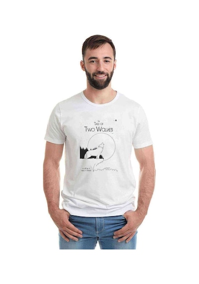 Tale Of Two Wolves Graphic Novel Baskılı Beyaz Erkek Tshirt