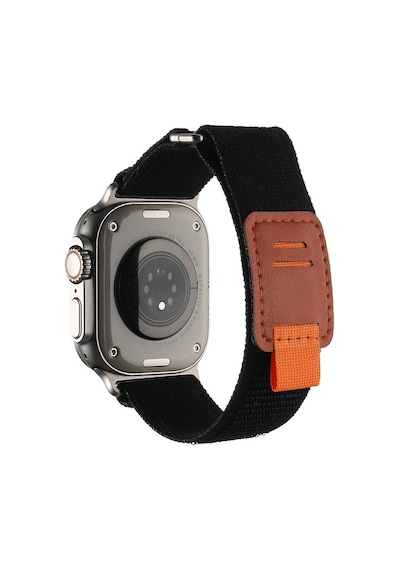 Apple Uyumlu Watch Ultra 49mm Hasır Kordon Zore Krd-106 Strap Kayış-siyah