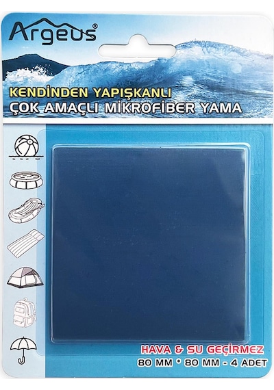 Argeus 4'lü Yapışkanlı Fiber Çadır Tamir Yaması Lacivert Çok Renkli