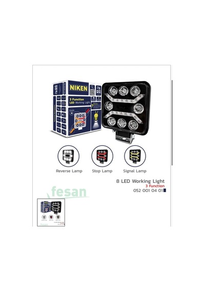 Pro Seri 8led Kare Çalışma Lambası 3fonksiyonlu