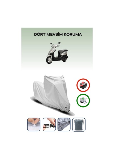 Gri Kilit Uyumlu Kuba Golf 100 Uyumlu Motosiklet Brandası Su Geçirmez
