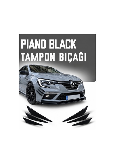 Renault Megane Mk3/mk4 Tampon Bıçağı Piano Black 6'lı Kanatlı