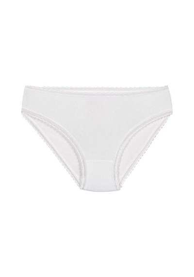 6 Adet Yıldız Bayan Modal Dantelli Bikini Külot Beyaz 3900 Beyaz