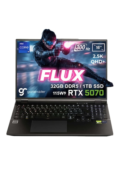 Gameraider Flux GR16 i9-14900HX32 GB 1 TB SSD 8 GB RTX5070 16" Free Dos Dizüstü Bilgisayar