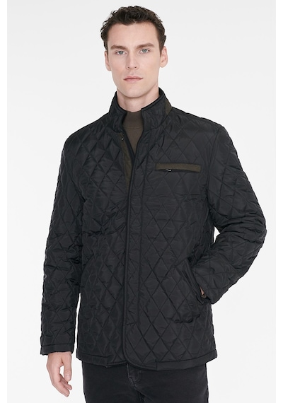 AC&Co / Altınyıldız Classics Erkek Sıyah Standart Fit Normal Kesim Dik Yaka Yan Cepli Overcoat Siyah