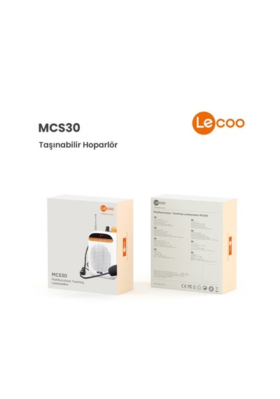 Lecoo Mcs30 Mikrofonlu Mp3 Ses Formatlı Taşınabilir Ses Amplifikatörü Beyaz