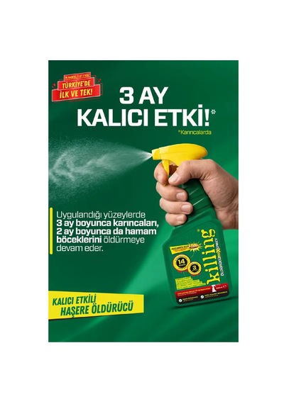 Killing Max Sprey 500 Ml Böcek İlacı Karınca 3 Ay Etkili 14 Haşere Hamam Böceği Pire Tahtakurusu