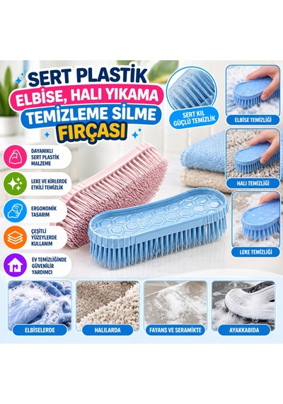 Sert Plastik Elbise, Halı Yıkama Temizleme Silme Fırçası Tp-111 Adet Fiyatıdır Beyaz - Çok Renkli