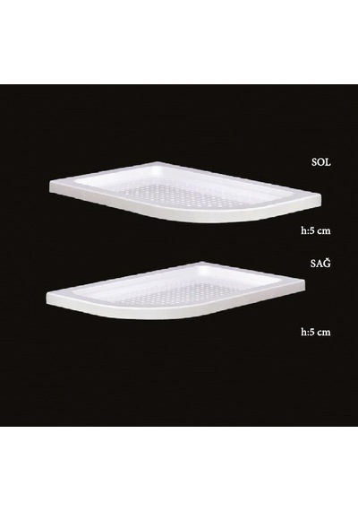 Alika - Asimetrik Flat Duş Teknesi H 5 90X120 Sağ Oval Flat Duş Teknesi