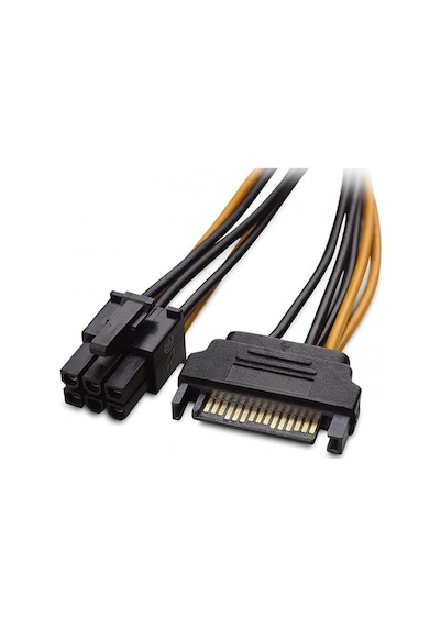 6 Pin Pcı-e Dişi To 15 Pin Sata Erkek Power Güç Kablosu 30 Cm - Kp-120