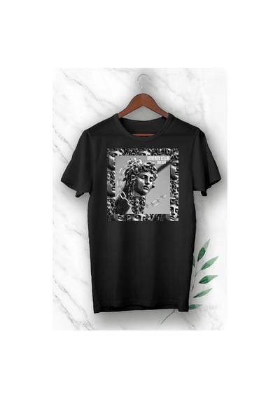 Startmore Mitoloji Medusa Baskılı Tişört Siyah