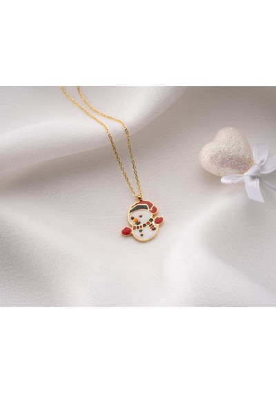 925 Ayar Papatya Silver Kardan Adam Kolye.rose.gold.rodaj Gümüş