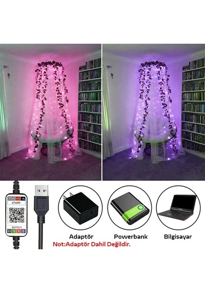 Ally 5mt 50 Led Rgb Bluetooth Telefonla Kontrol Edilen Usb Led Lamba İos-android- 5775 Mavi