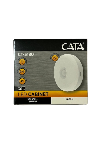 Cata Ct-5180 Led Kabin Aydınlatması, 30 Lm, 4000k, Mıknatıslı, Sensörlü, Beyaz, 10 Adet Çok Renkli