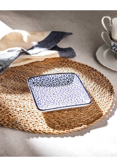 Madame Coco Rêve Bleu Drancy New Bone China Kare Tabak 1ktaba102812,5x12,5x2,2cm-mavi