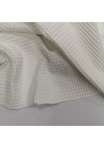 Waffle Pike Bornozluk Kumaş 100% Pamuk W-01 Beyaz