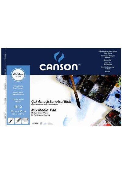 Canson Çok Amaçlı Sanatsal Blok 35 X50 Cm 200 Gr 15 Sayfa
