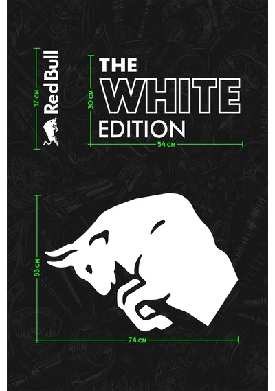 Red Bull Whıte Edıtıon Sticker - Yan Gövde Kaplama Seti Gri Mat - 864812525
